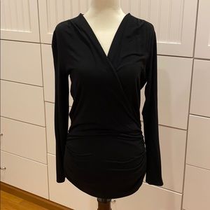 J. Crew Black Wrap Top. Size Small